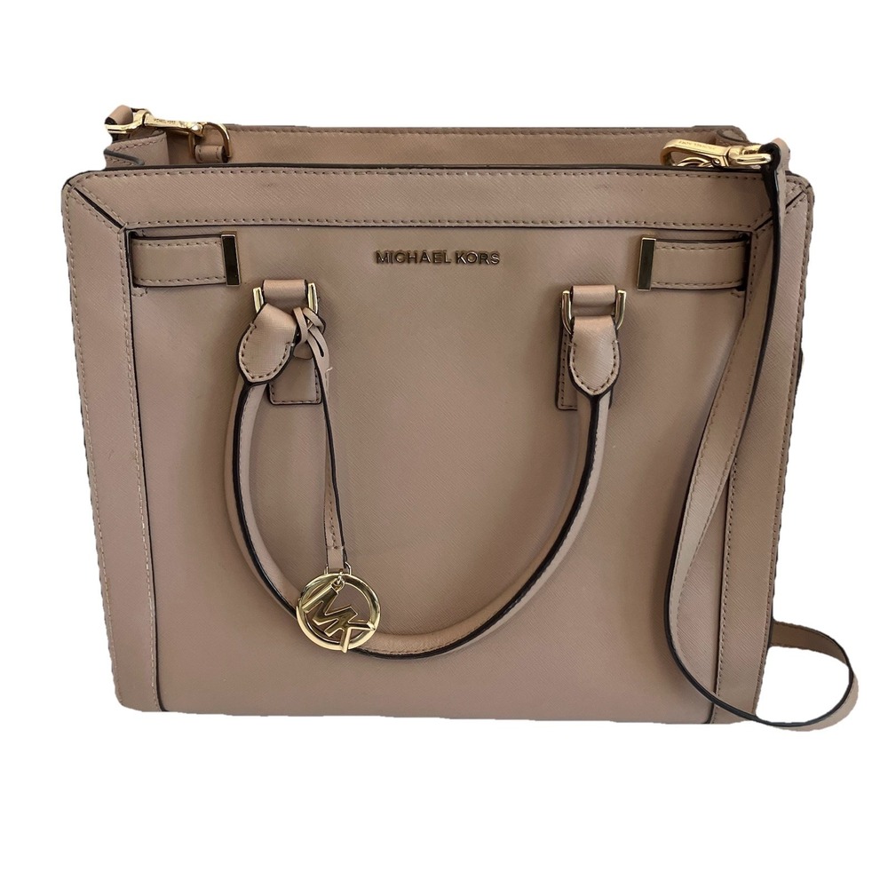 Michael Kors Dillon Saffiano Leather Satchel Bag - Dusty Rose